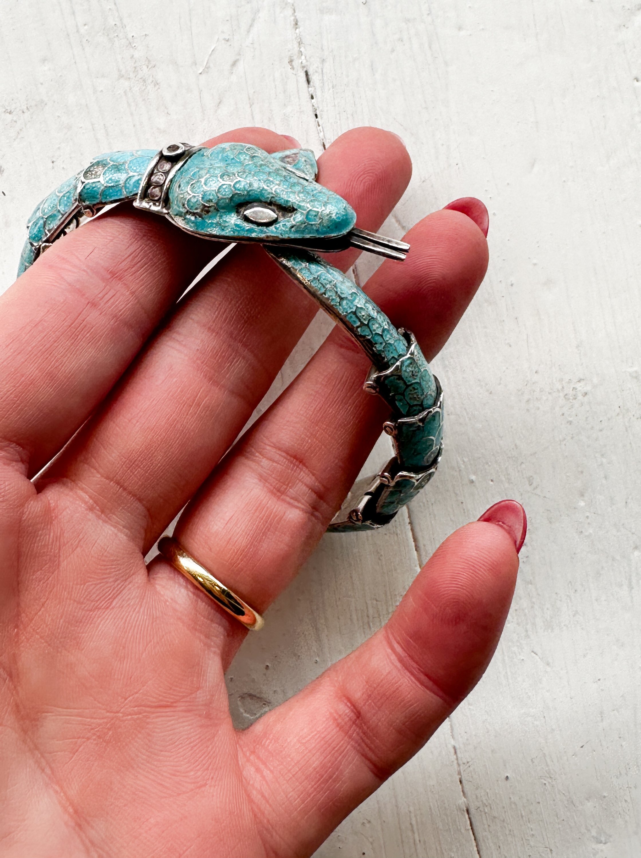 1950s Taxco Mexican Silver Articulated Snake Bracelet — Wayward